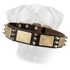 Bullmastiff Dog Collar of Non-stretching Soft Leather