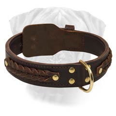 Unique Bullmastiff Dog Collar Hand Made Braiding