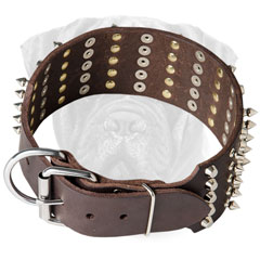 Bullmastiff Adjustable Wide Leather Collar