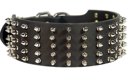 3 inch Spiked Leather Dog Collar for Bullmastiff