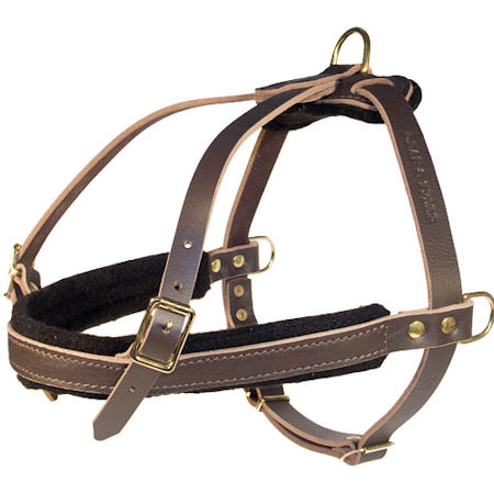 Leather Tracking Harnesses-D rings Dog Harness for Bullmastiff
