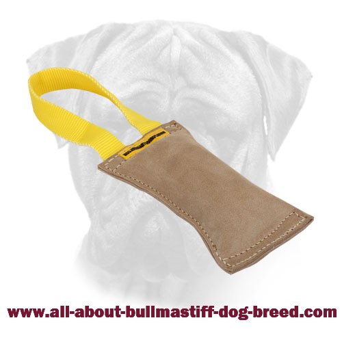 Leather Bullmastiff Bite Tug with 1 Handle