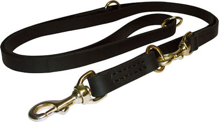 5FT Classic Double Training Leather Dog Leash 3/4 Bullmastiff - Click Image to Close