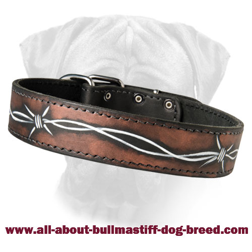 Gorgeous Hand-Painted High Quality Leather Collar for Bullmastiffs - Click Image to Close