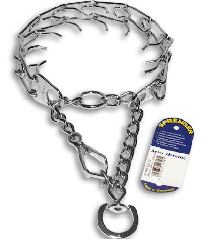 Found Chrome Pinch Prong Collar w/h Quick Release-Bullmastiff training