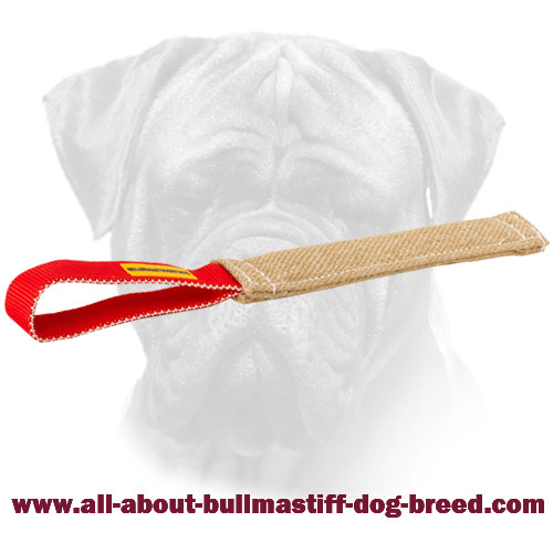 Bullmastiff Jute Pocket Toy with Loop-like Handle