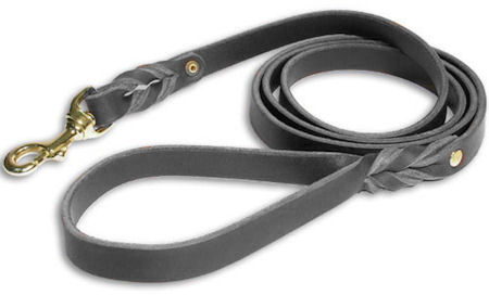 Bullmastiff Leather Dog Leash Double Braided 3/4 Inch