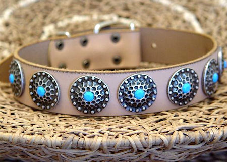 High Quality Dog Collars with blue stones Bullmastiff