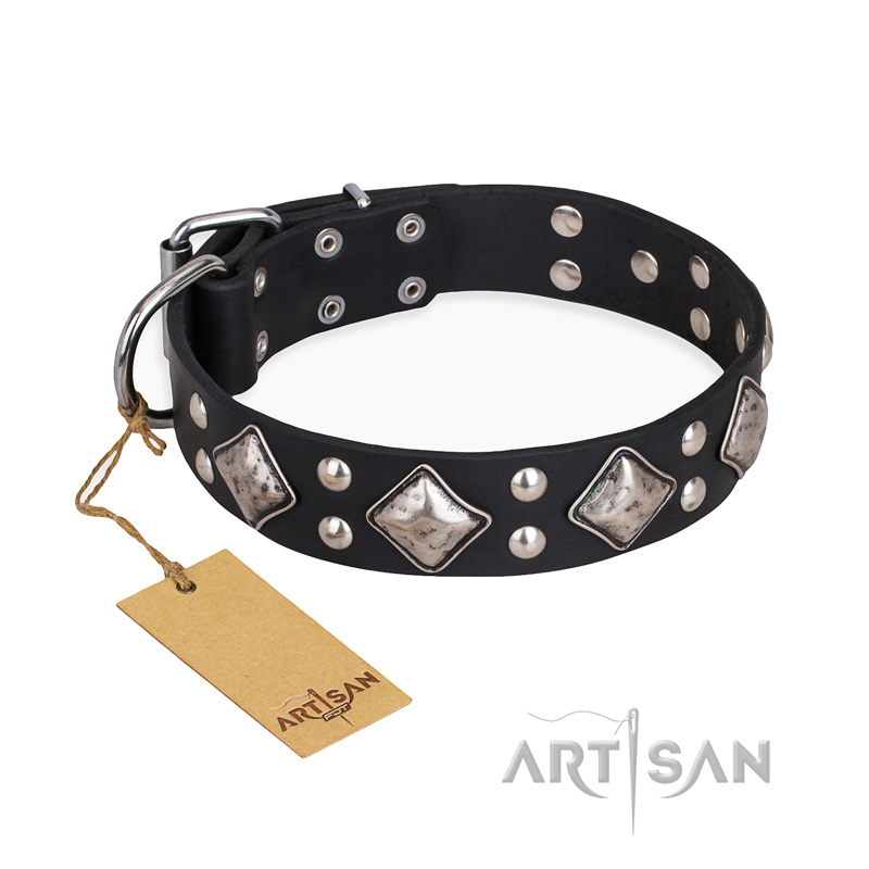 "Smart Geometry" FDT Artisan Studded Leather Bullmastiff Collar