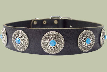 Leather Designer dog collar for BULLMASTIFF