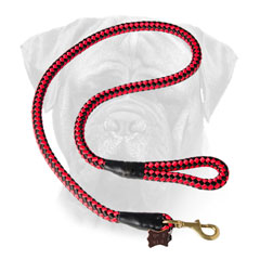 Bullmastiff Nylon Red Leash Cord