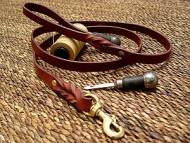 Handcrafted leather dog leash for walking and tracking Handcrafted leather dog leash for walking and tracking