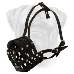 Cool Mesh Leather Cage Bullmastiff Muzzle